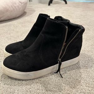 black booties from target with zipper on side